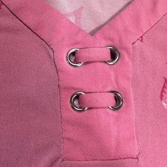 JM Collection Short sleeve Tunic Top with Cut Out Neckline Color Pink Size M - Picture 5 of 5